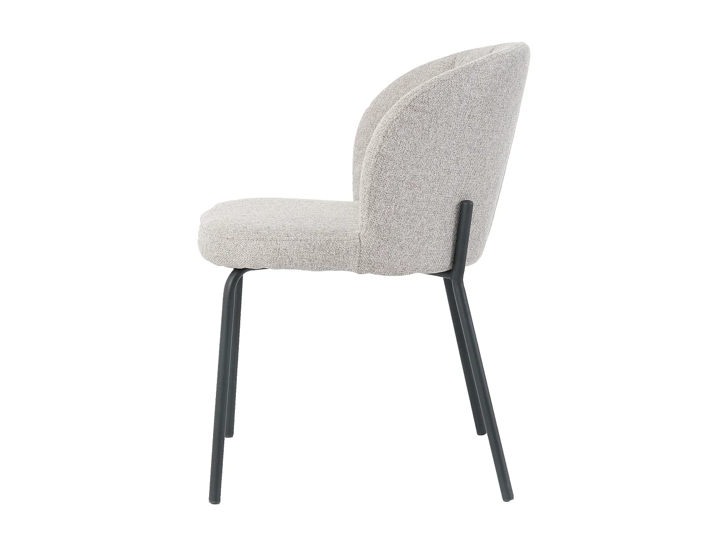 Lot de 2 chaises LUMOS en tissu pour cuisine ou salle à manger, pieds en métal noir