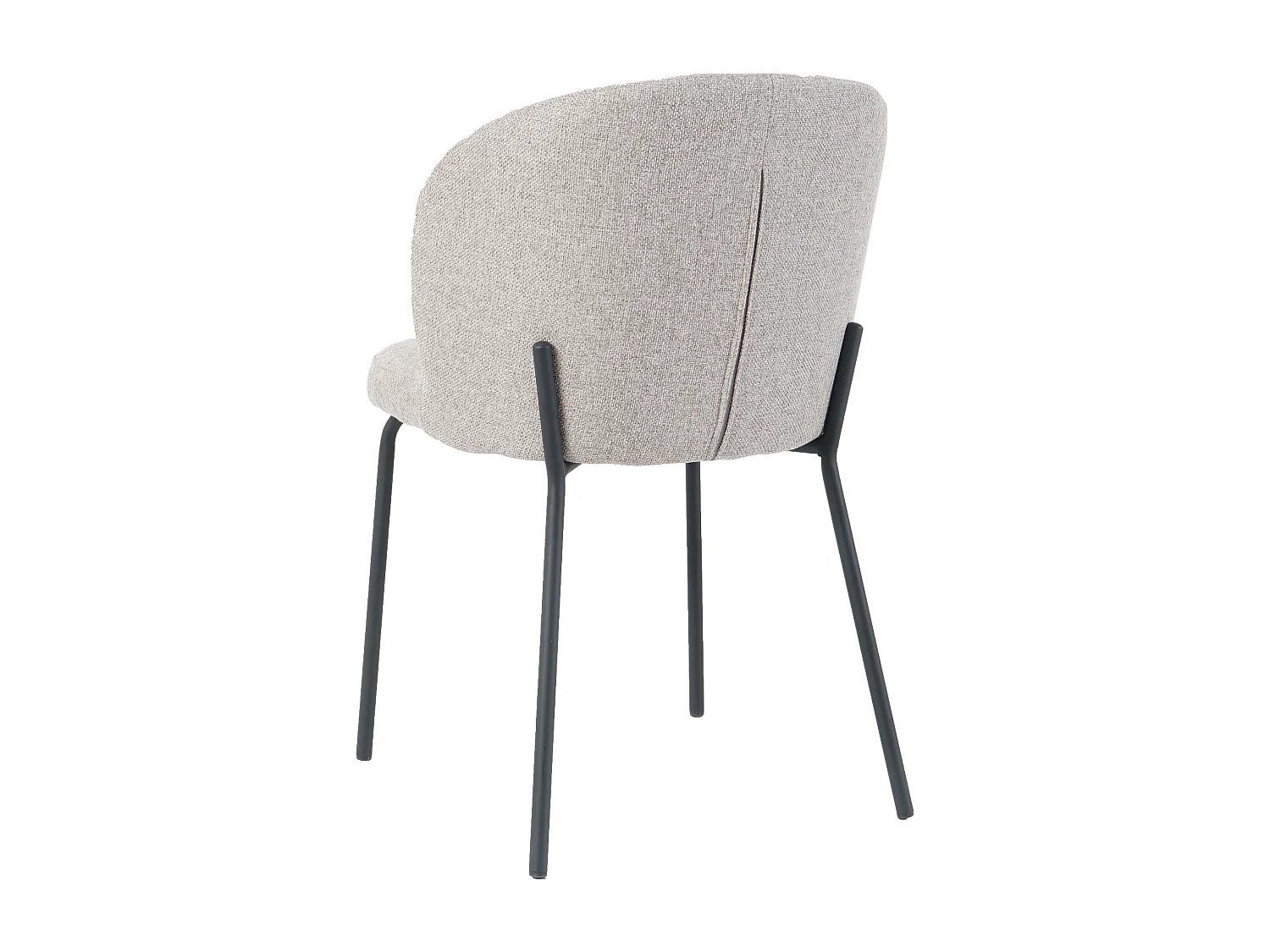 Lot de 2 chaises LUMOS en tissu pour cuisine ou salle à manger, pieds en métal noir