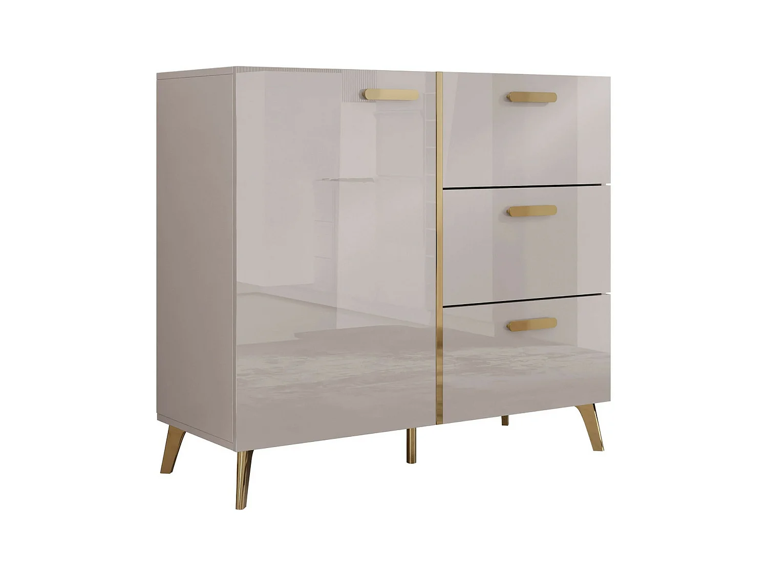 Cómoda Comfivo Teslomo 108, Com gavetas e portas, 9x10x4cm