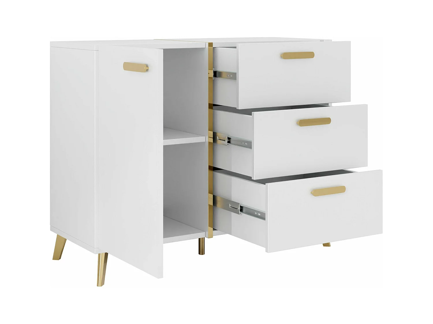 Cómoda Comfivo Teslomo 108, Com gavetas e portas, 9x10x4cm