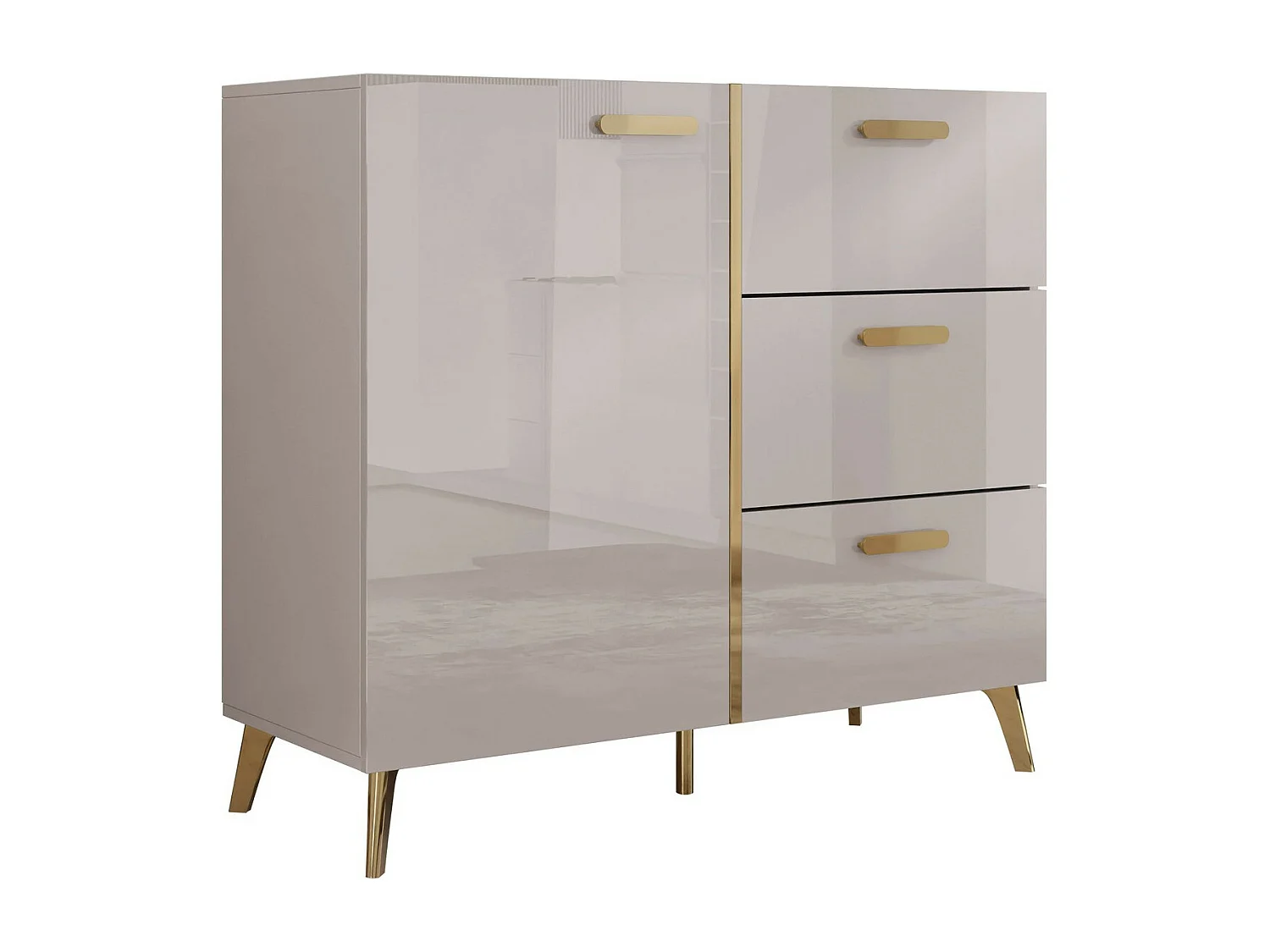 Cómoda Comfivo Teslomo 108, Com gavetas e portas, 9x10x4cm