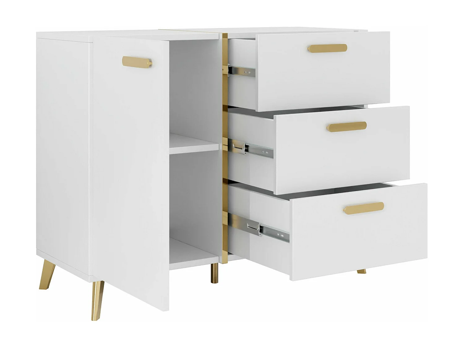 Cómoda Comfivo Teslomo 108, Com gavetas e portas, 9x10x4cm