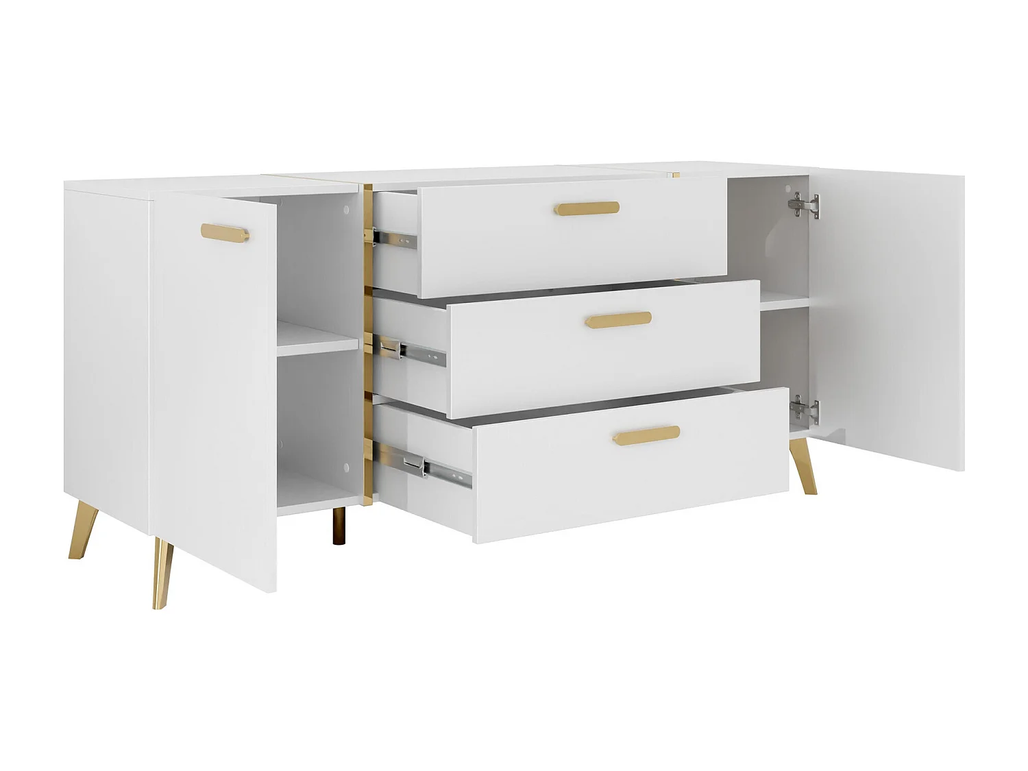 Commode Comfivo Teslomo 109, Doré|Cachemire Brillant|Cachemire, Tiroirs et portes, 92cm