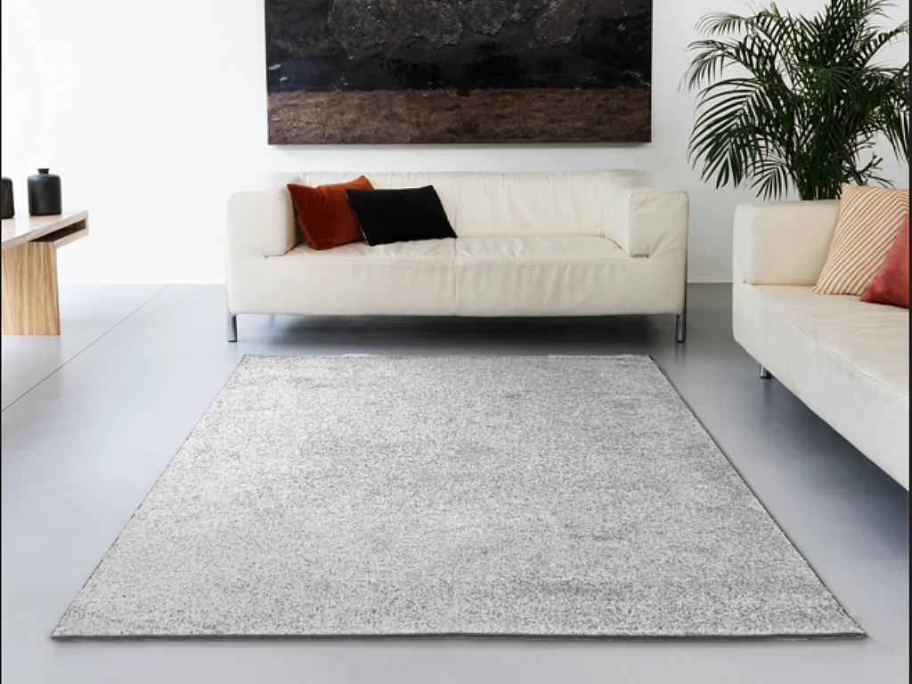 Tapete liso AMBIHOME KIND 04 - Cinza claro, pelo baixo, 160x230cm