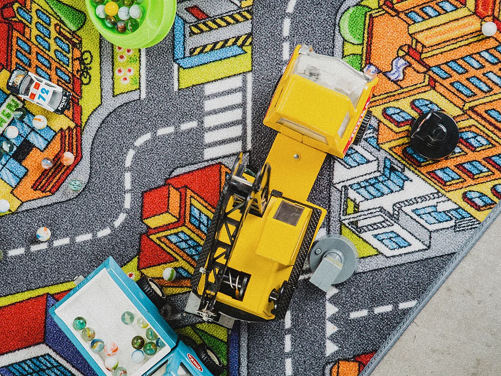 Tapete infantil AMBIHOME URBAN LIFE - antiderrapante, 95x133cm