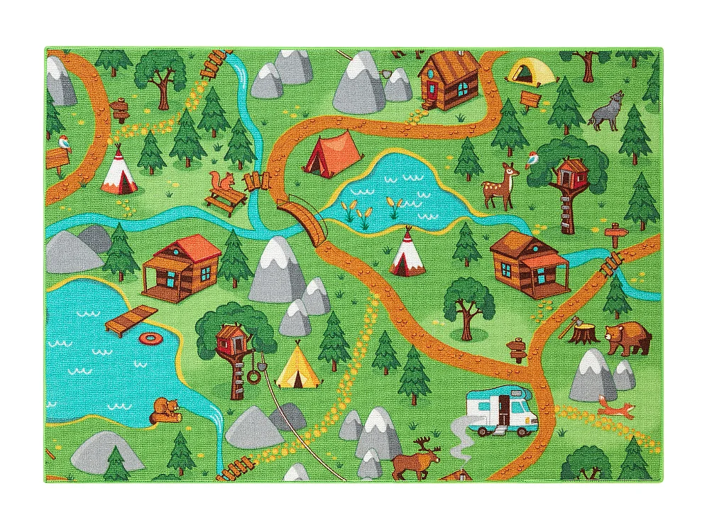 Tapete infantil AMBIHOME WILD LIFE - antiderrapante, 95x133cm