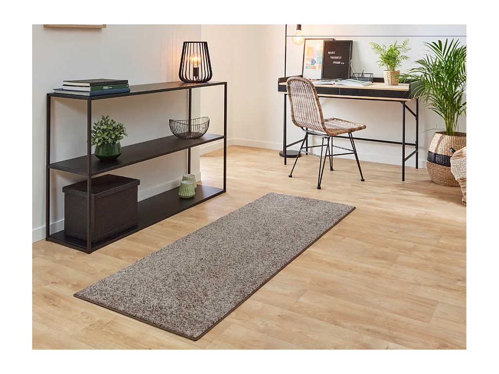 Tapete liso AMBIHOME KIND 02 - Taupe, pelo baixo, 160x230cm