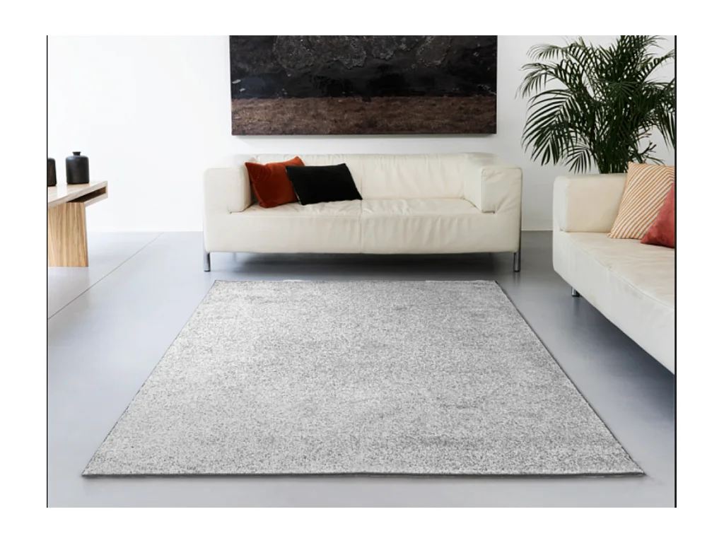 Tapete liso AMBIHOME KIND 04 - Cinza claro, pelo baixo, 57x150cm