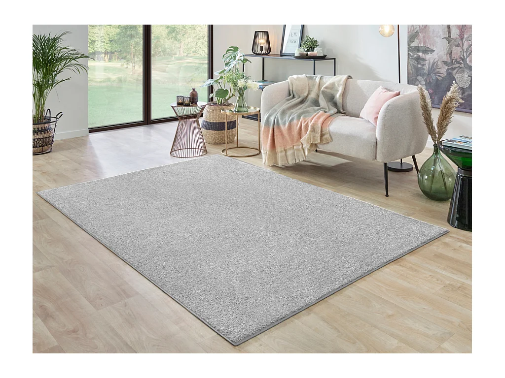 Tapete liso AMBIHOME KIND 04 - Cinza claro, pelo baixo, 57x150cm