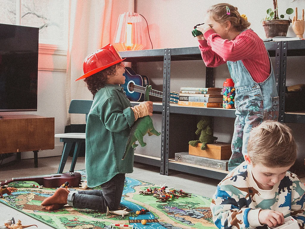 Tapete infantil AMBIHOME DINO WORLD - antiderrapante, 95x133cm