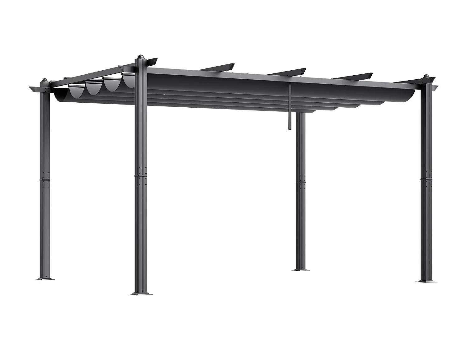 Pergola Extérieure Rétractable 305 cm x 396 cm SucceBuy Gris