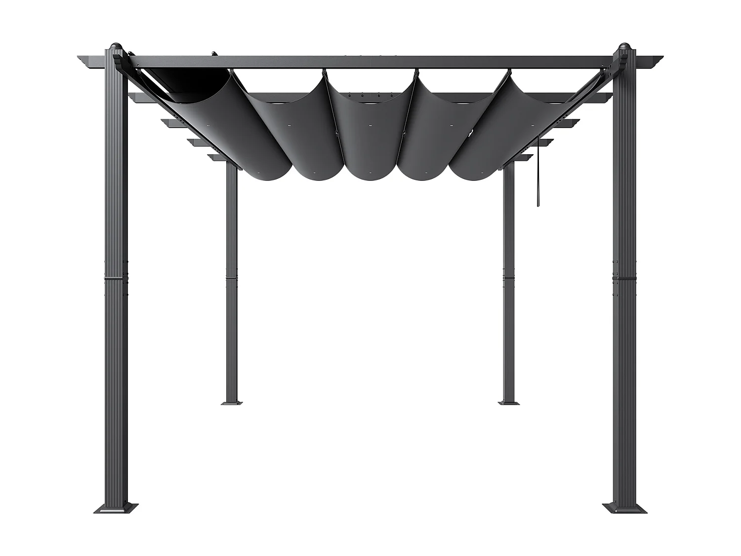 Pergola Extérieure Rétractable 305 cm x 396 cm SucceBuy Gris