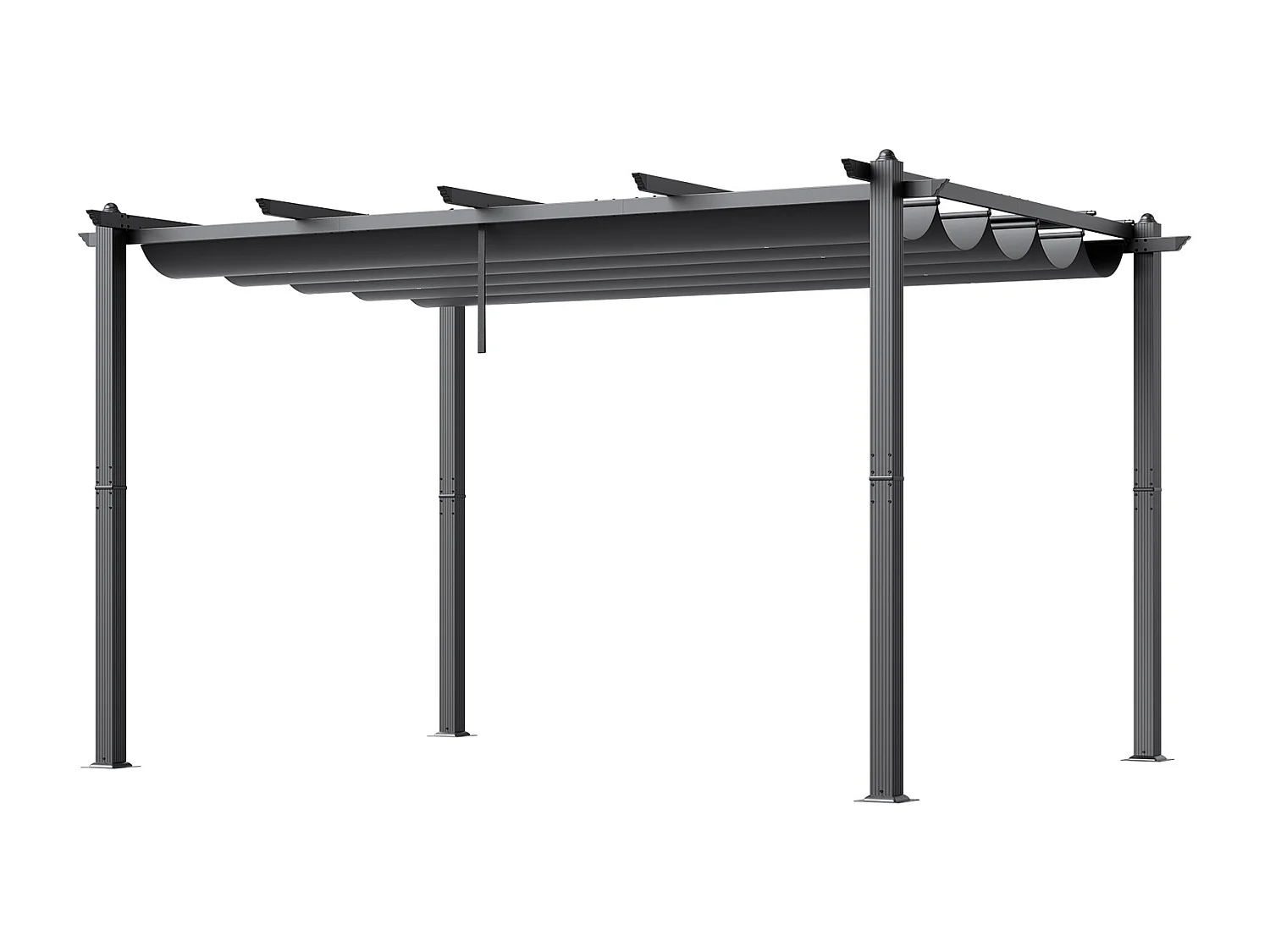 Pergola Extérieure Rétractable 305 cm x 396 cm SucceBuy Gris