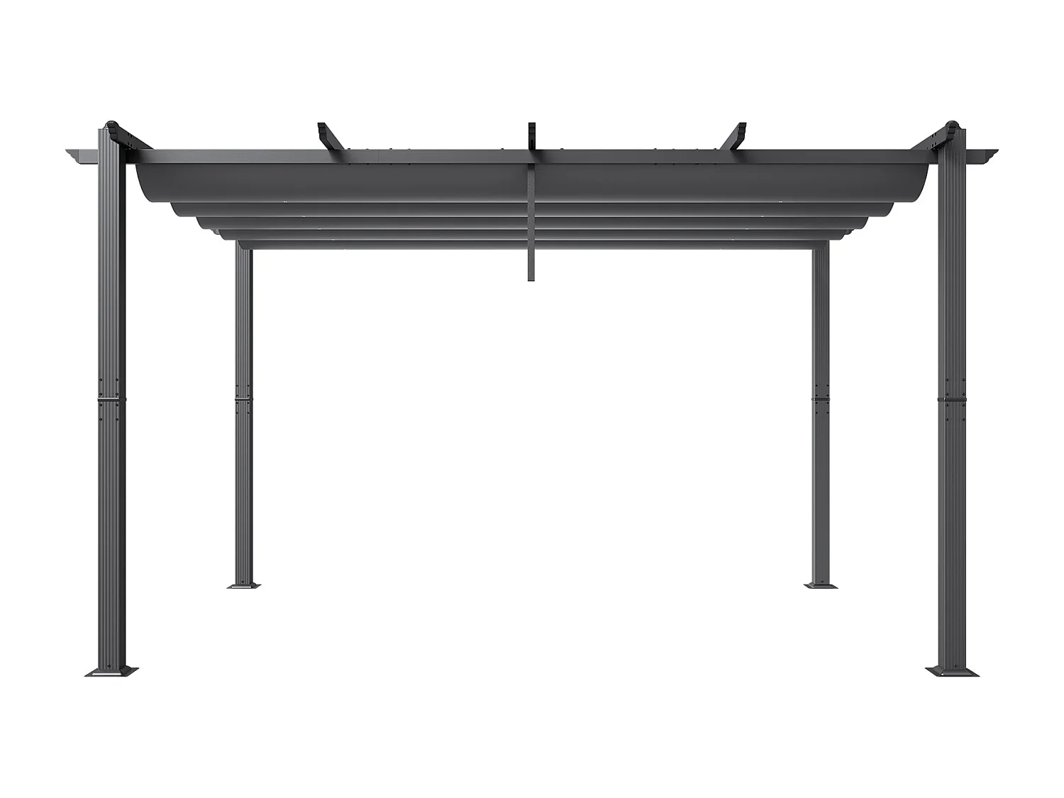 Pergola Extérieure Rétractable 305 cm x 396 cm SucceBuy Gris
