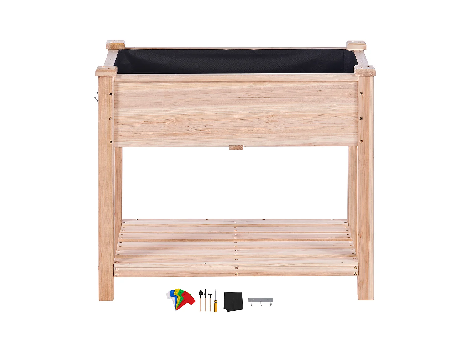 Jardinière Surélevée SucceBuy 33,9 x 18,1 x 30 po en Bois Pour Fleurs, Légumes, Herbes