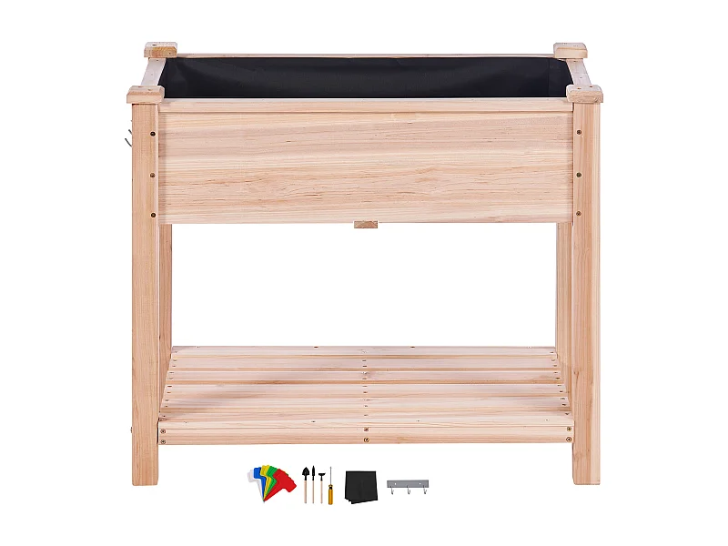 Jardinière Surélevée SucceBuy 33,9 x 18,1 x 30 po en Bois Pour Fleurs, Légumes, Herbes