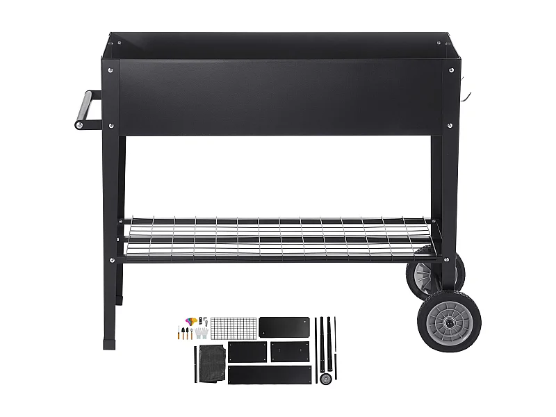 Hochbeet SucceBuy Hochbeet, Verzinktes Metallhochbeet, Erhöhtes Außenhochbeet Mit Füßen, Ideal Für Blumen