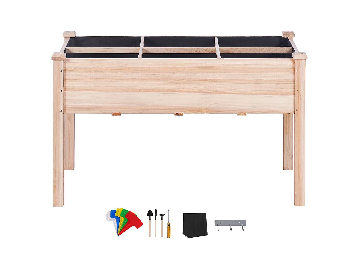 Jardinière Surélevée en Bois SucceBuy, 47,2"x22,8"x30" pour Fleurs, Légumes, Herbes