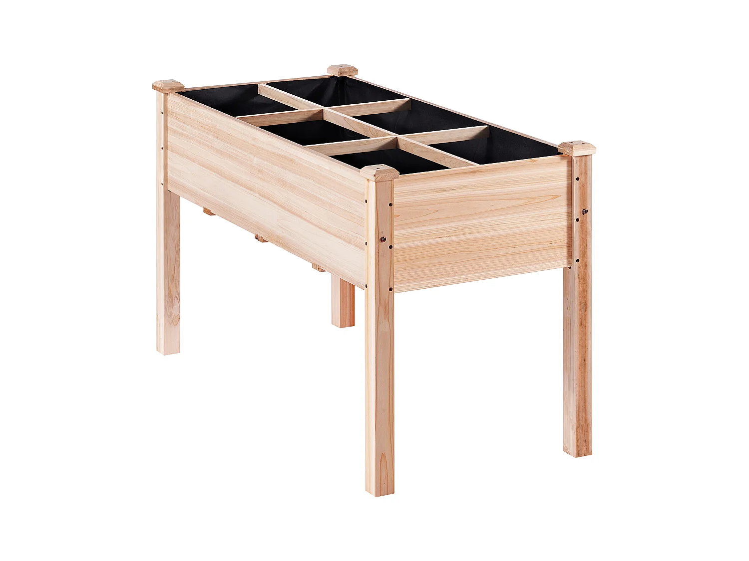 Jardinière Surélevée en Bois SucceBuy, 47,2"x22,8"x30" pour Fleurs, Légumes, Herbes