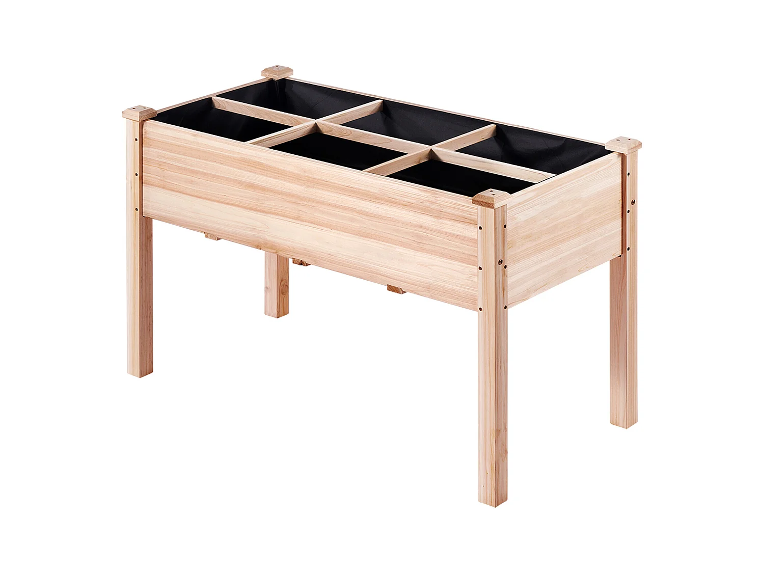 Jardinière Surélevée en Bois SucceBuy, 47,2"x22,8"x30" pour Fleurs, Légumes, Herbes