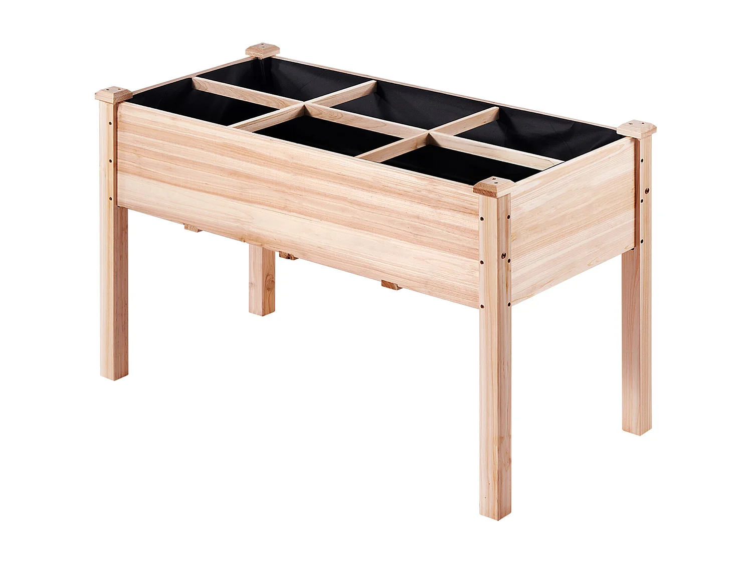 Jardinière Surélevée en Bois SucceBuy, 47,2"x22,8"x30" pour Fleurs, Légumes, Herbes