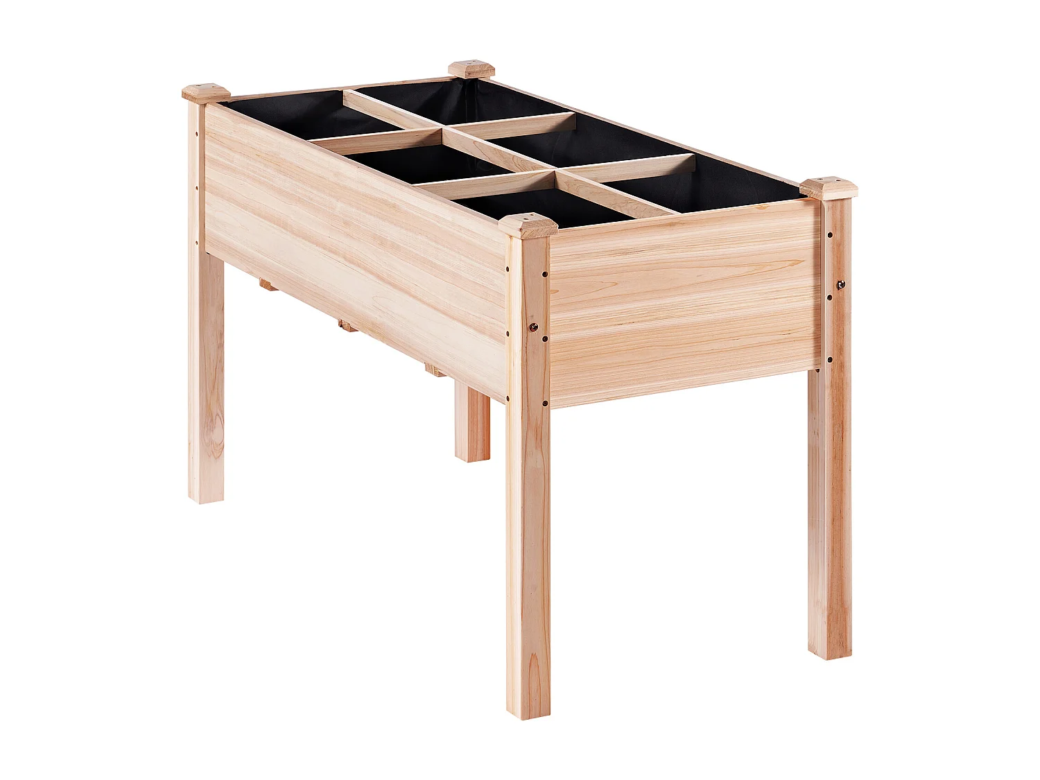 Jardinière Surélevée en Bois SucceBuy, 47,2"x22,8"x30" pour Fleurs, Légumes, Herbes