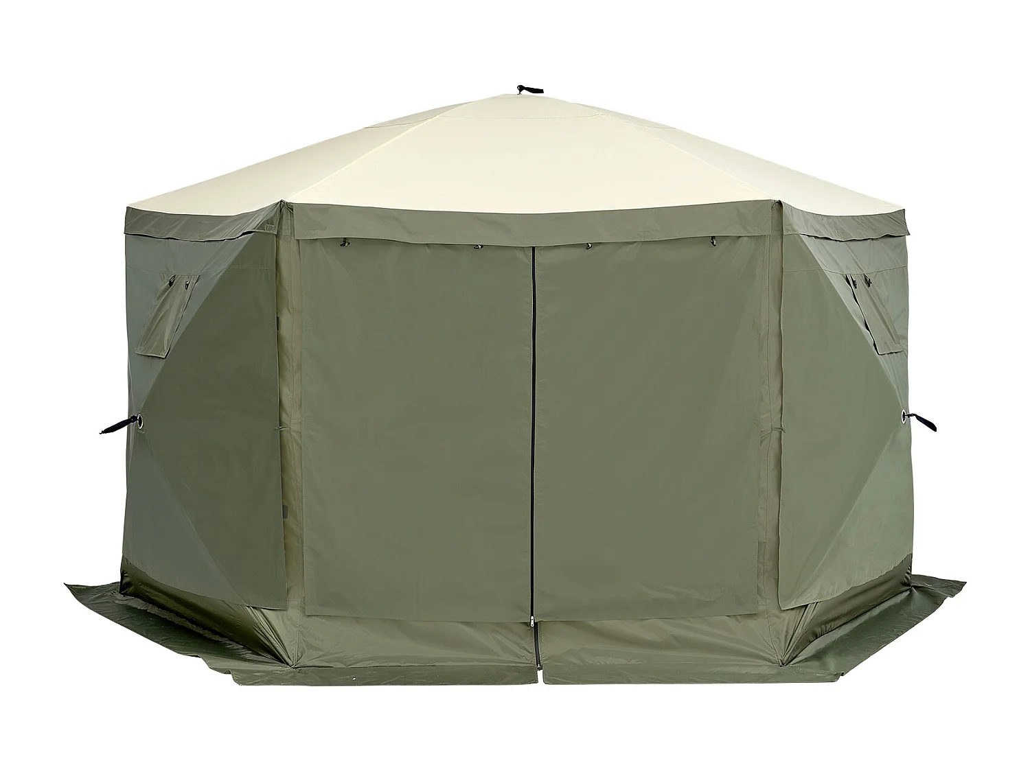 Tonnelle Pop-Up Tente Tonnelle Escamotable à 6 Côtés SucceBuy  , Abri Solaire, Vert