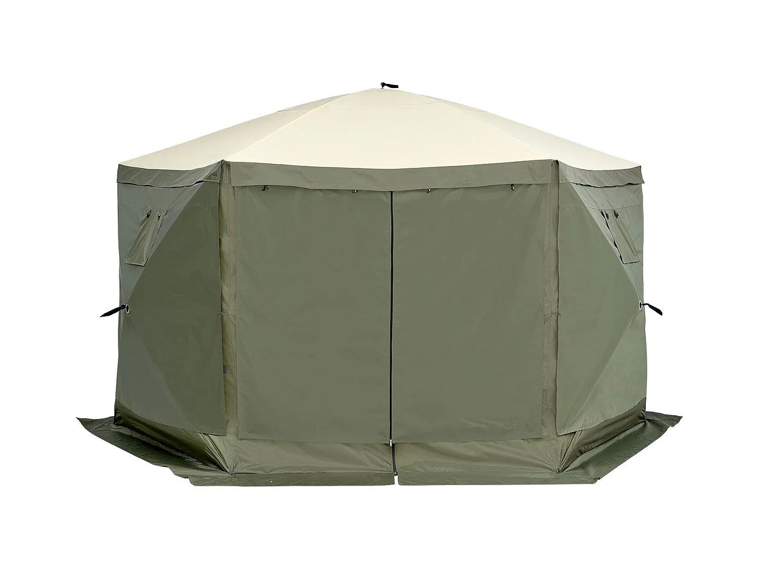 Tonnelle Pop-Up Tente Tonnelle Escamotable à 6 Côtés SucceBuy  , Abri Solaire, Vert