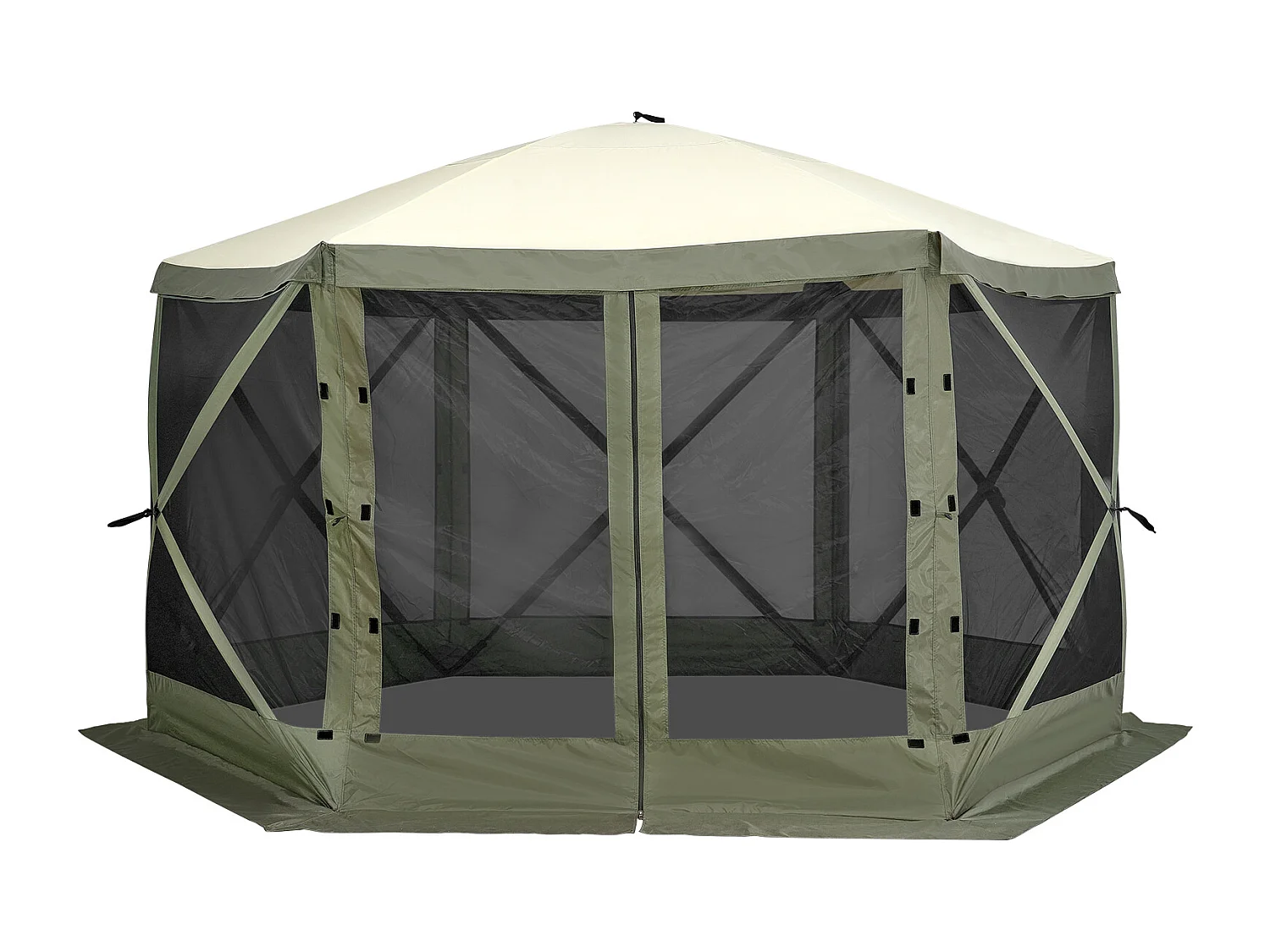 Tonnelle Pop-Up Tente Tonnelle Escamotable à 6 Côtés SucceBuy  , Abri Solaire, Vert