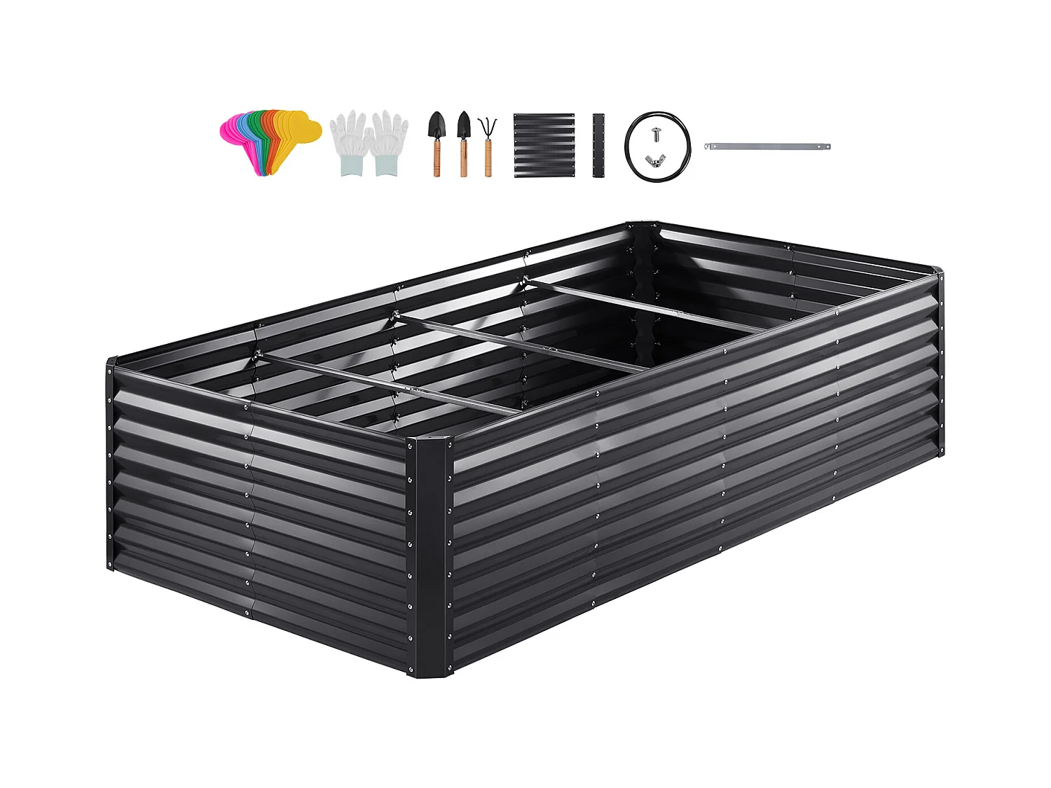 Lit de Jardin Surélevé Galvanisé SucceBuy 94.5x47.2x23.6 » Fleurs Légumes