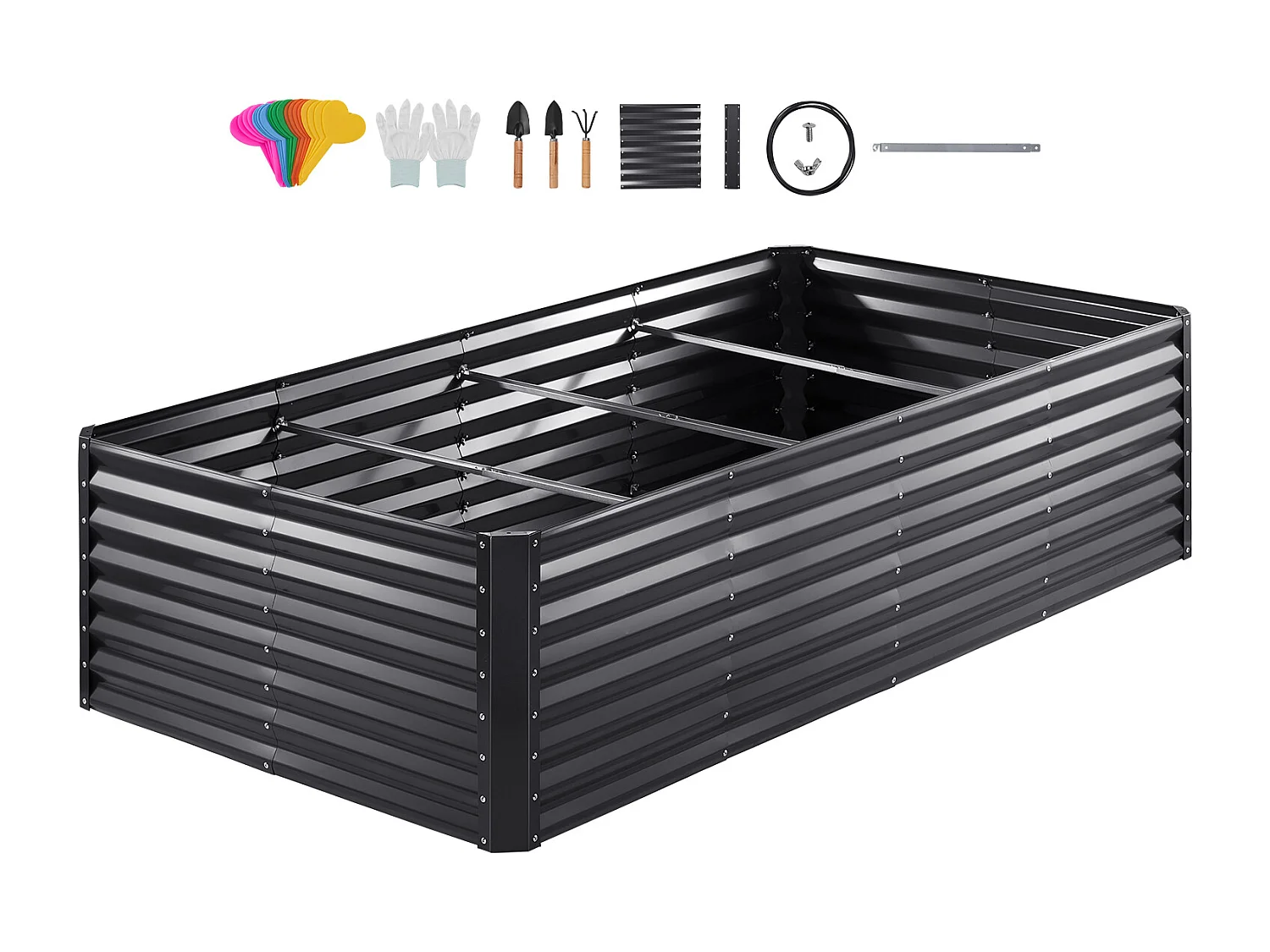 Lit de Jardin Surélevé Galvanisé SucceBuy 94.5x47.2x23.6 » Fleurs Légumes