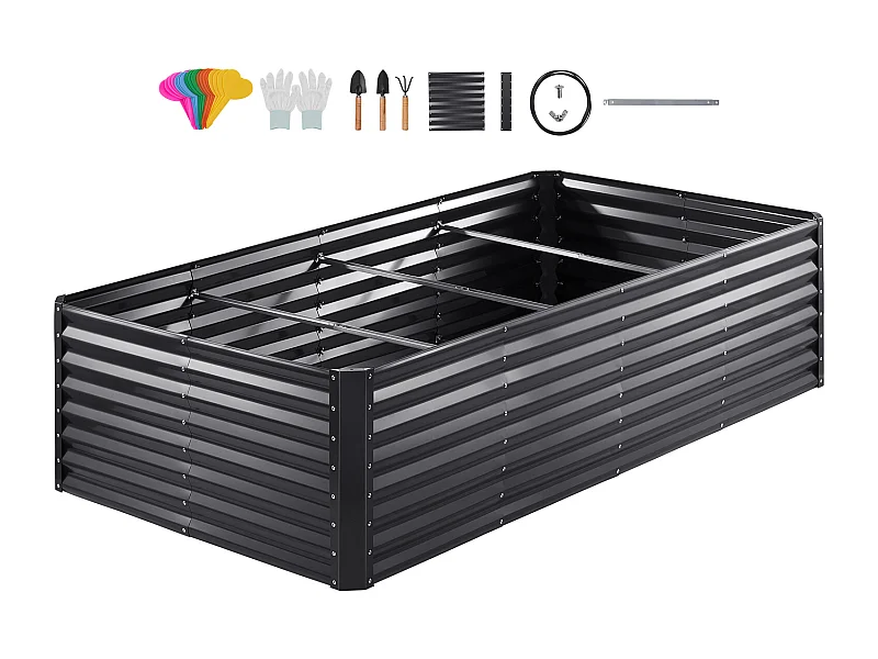 Lit de Jardin Surélevé Galvanisé SucceBuy 94.5x47.2x23.6 » Fleurs Légumes