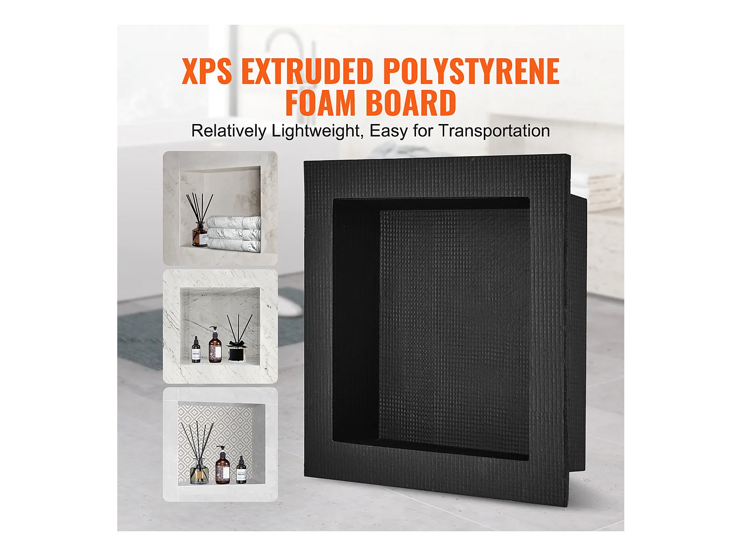 Niche de Douche SucceBuy 41 x 41 x 10 cm, étagère Simple à Insérer au mur pour Salle de Bain