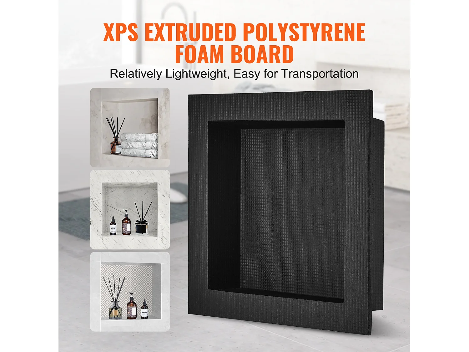 Niche de Douche SucceBuy 41 x 41 x 10 cm, étagère Simple à Insérer au mur pour Salle de Bain