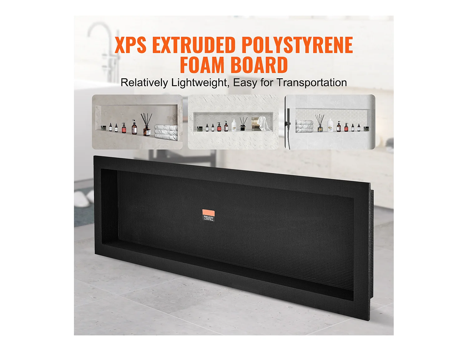 Niche de Douche SucceBuy 41x127x10 cm, étagère Simple Encastrée au mur pour Salle de Bain