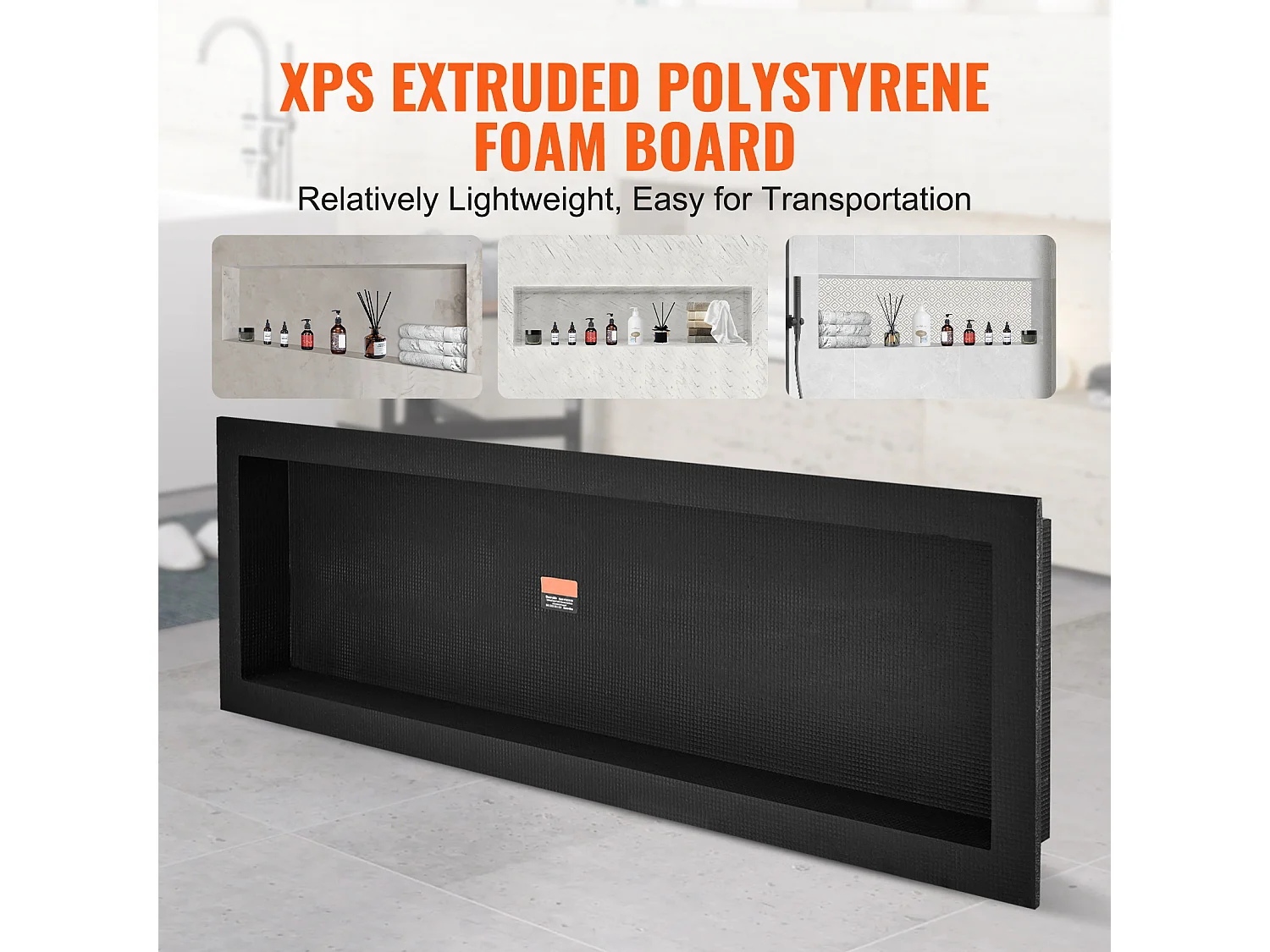 Niche de Douche SucceBuy 41x127x10 cm, étagère Simple Encastrée au mur pour Salle de Bain