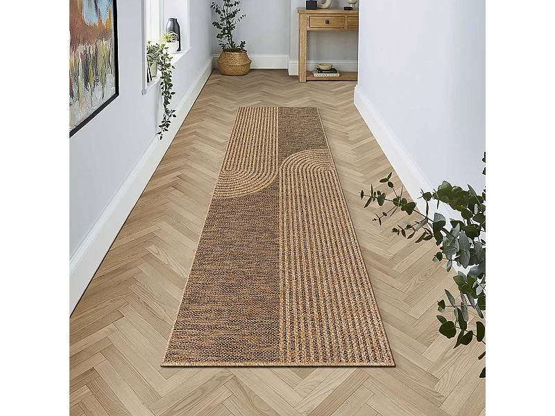 Dywan Kansas Wewnątrz Zewnątrz Styl Juta designerski Odporny Pogodę - Natura - 80 x 250 cm