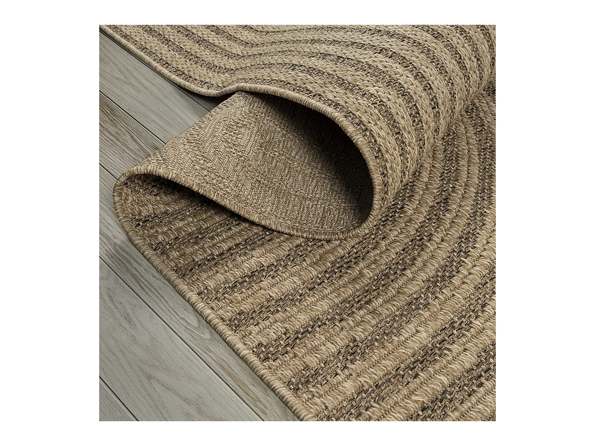 Tapis Kansas intérieur extérieur design jute résistant intempéries terrasse - Nature - 240 x 340 cm
