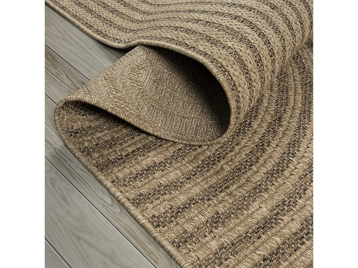 Tapis Kansas intérieur extérieur design jute résistant intempéries terrasse - Nature - 240 x 340 cm