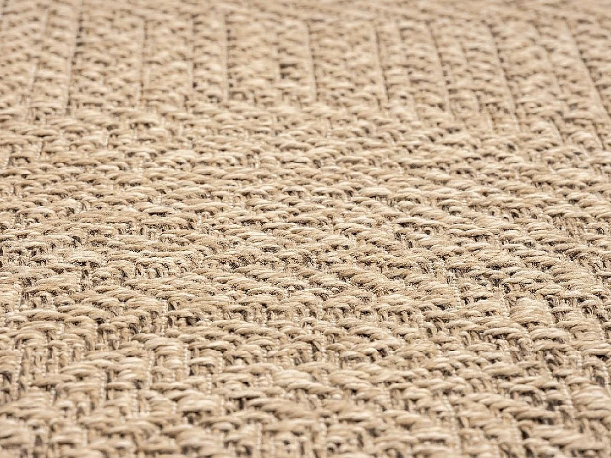Tapis Kansas intérieur extérieur jute résistant intempéries terrasse - Nature - 60 x 180 cm