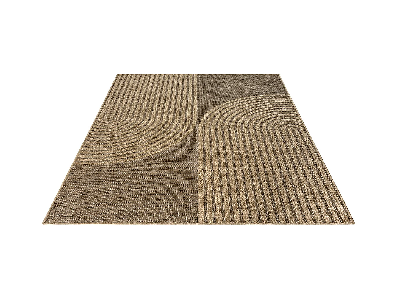 Tapis Kansas intérieur extérieur design jute résistant intempéries terrasse - Nature - 80 x 150 cm