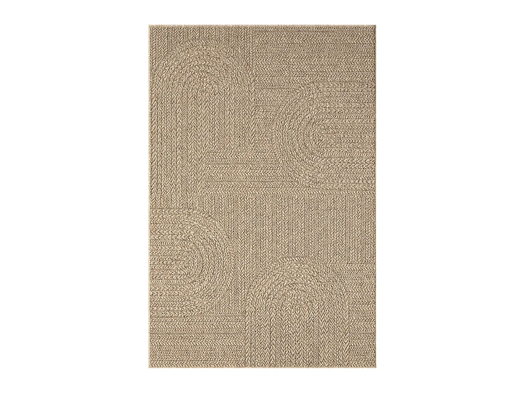 Tapis Kansas intérieur extérieur jute résistant intempéries terrasse - Nature - 200 x 290 cm