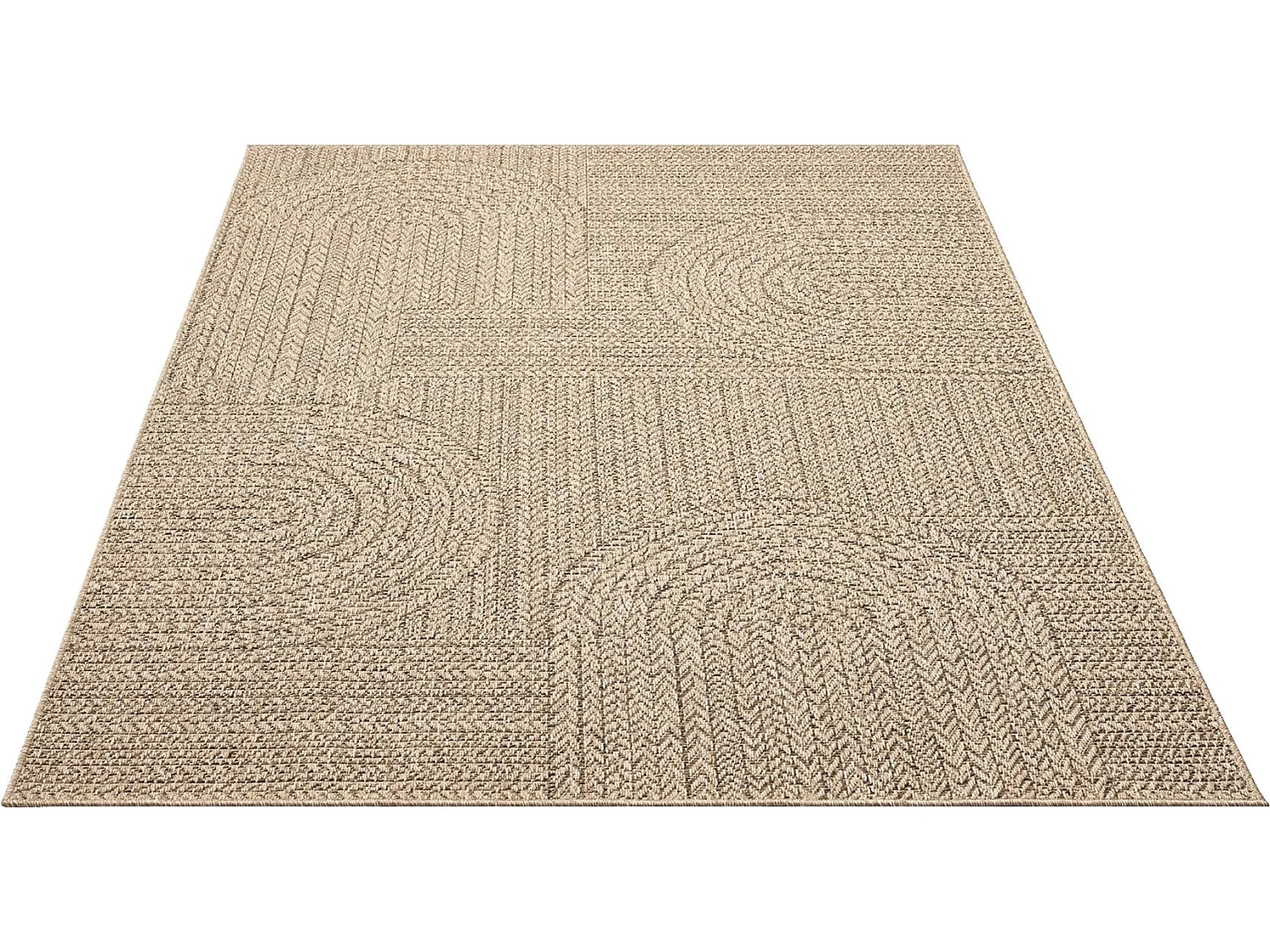 Tapis Kansas intérieur extérieur jute résistant intempéries terrasse - Nature - 200 x 290 cm