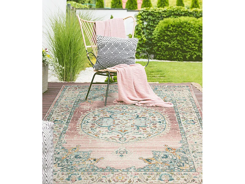 Teppich Palma Outdoor Orientalisch, Rosa, 80 x 150 cm