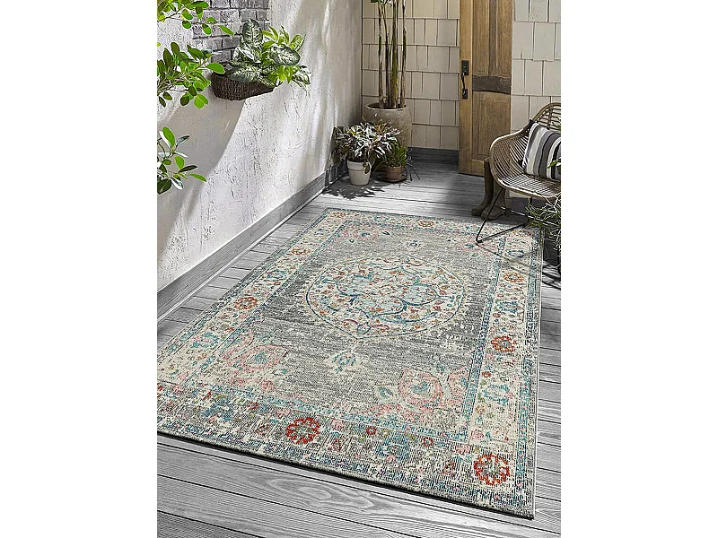 Teppich Palma Outdoor Orientalisch, Grau, 80 x 300 cm