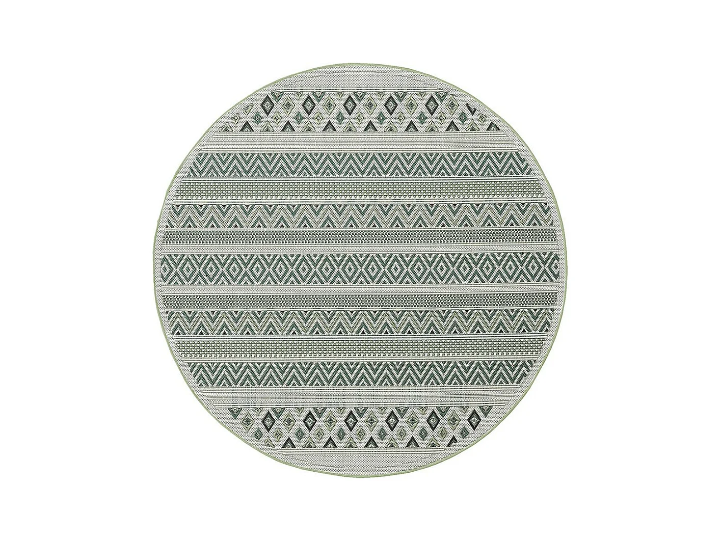 Tapis Machka d'extérieur diamant, Vert, 160 cm, Rond