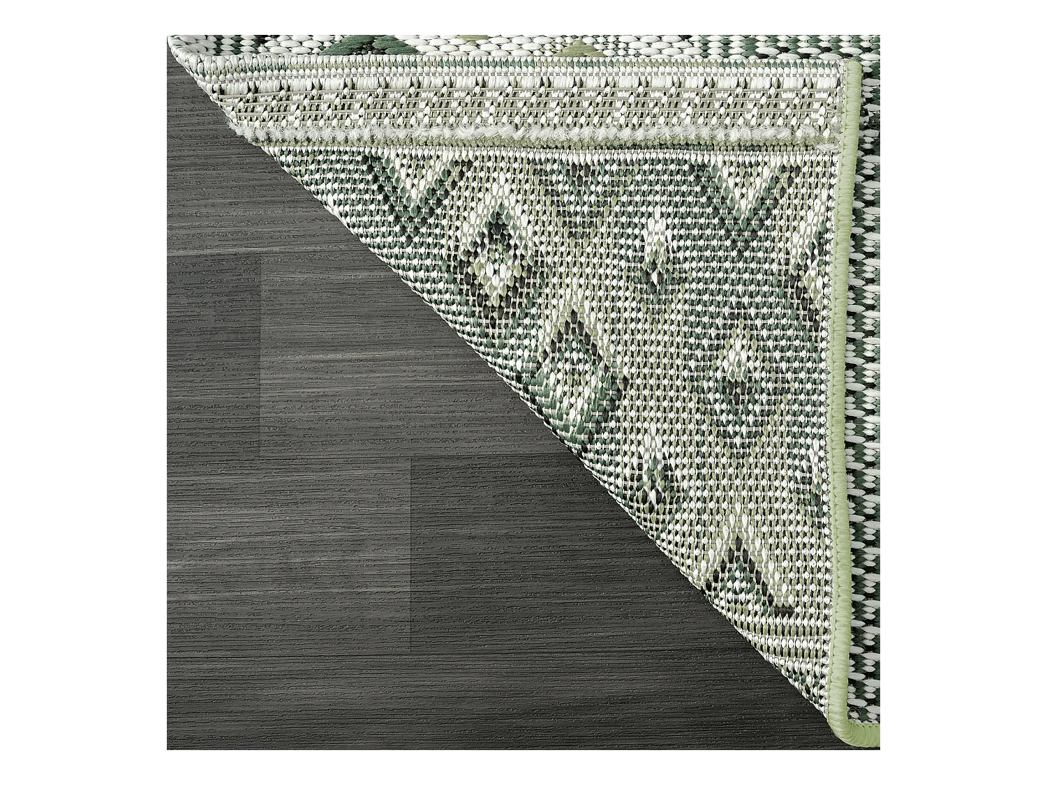 Tapis Machka d'extérieur diamant, Vert, 160 cm, Rond