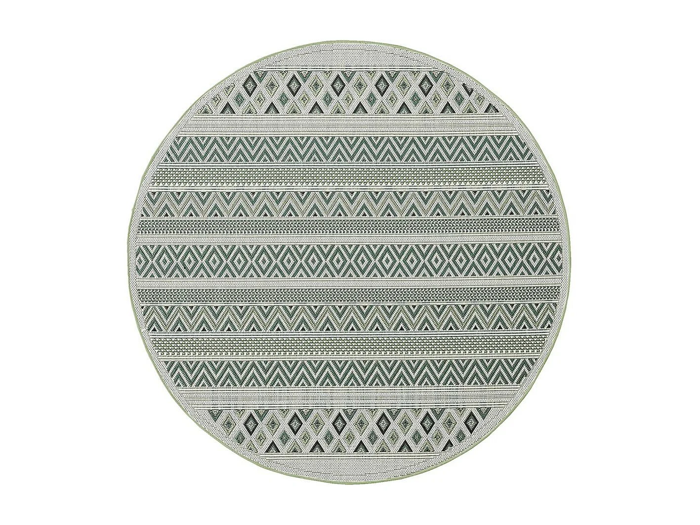 Tapis Machka d'extérieur diamant, Vert, 160 cm, Rond