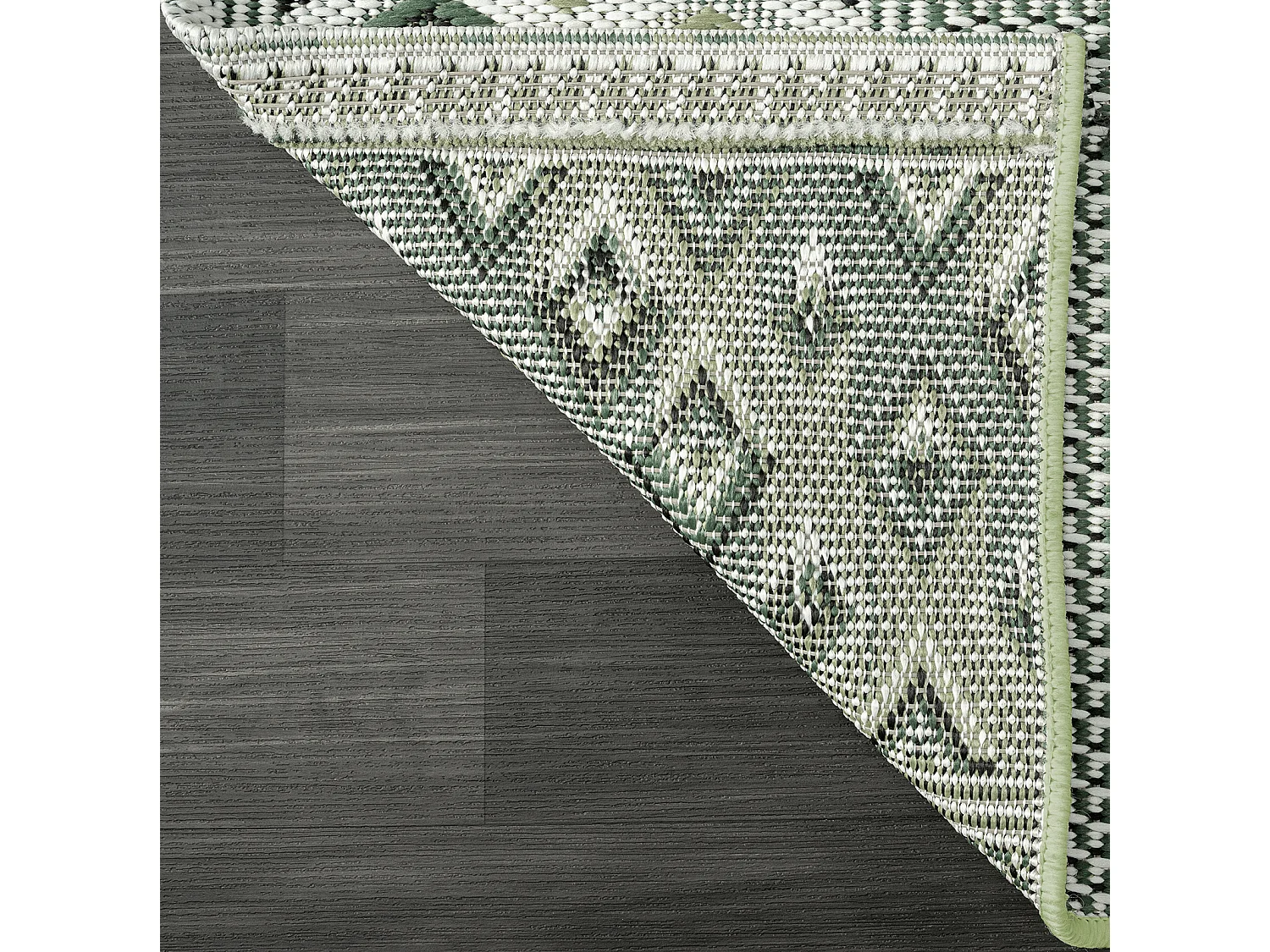 Tapis Machka d'extérieur diamant, Vert, 160 cm, Rond