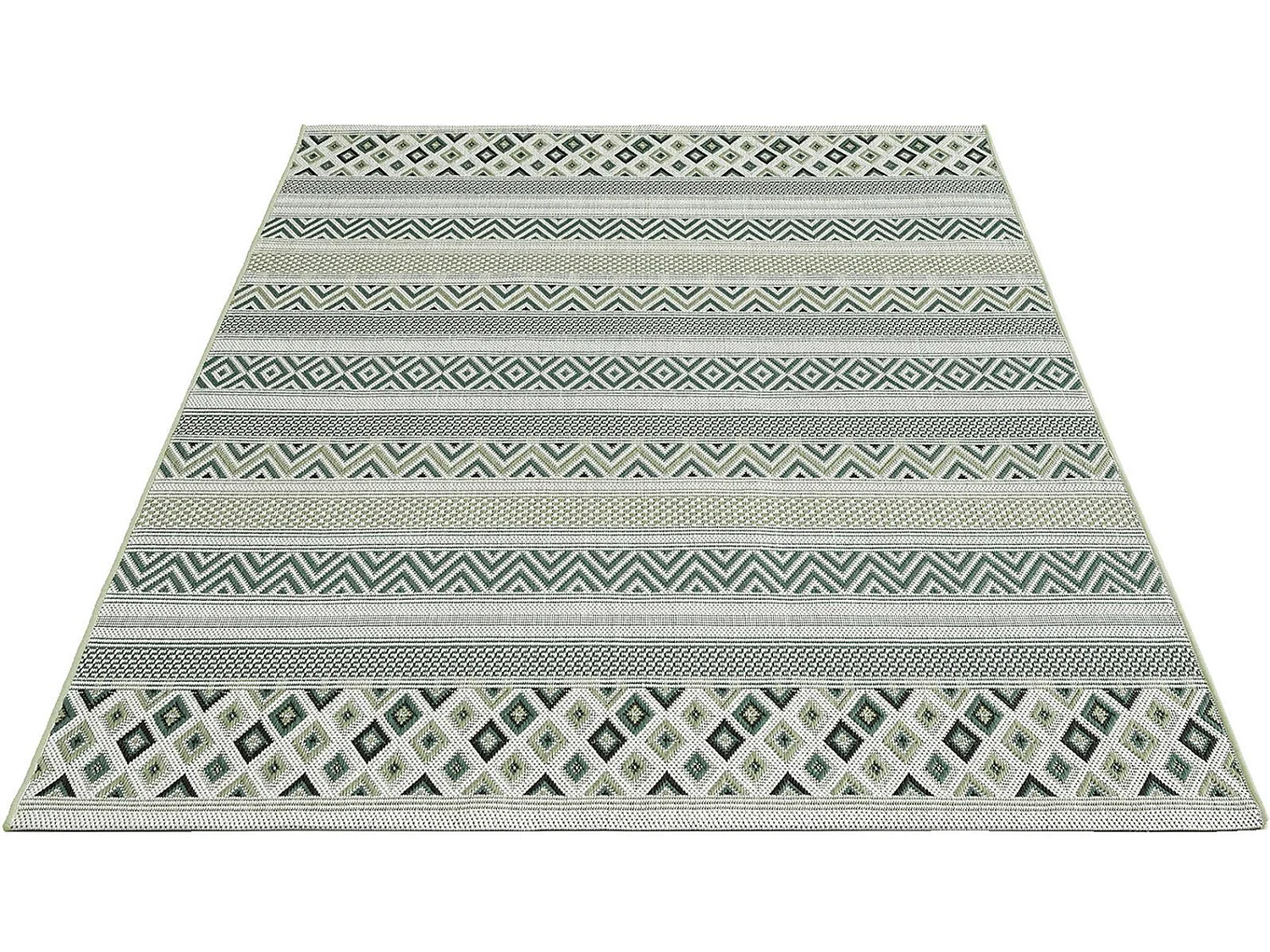 Tapis Machka d'extérieur diamant, Vert, 140 x 200 cm
